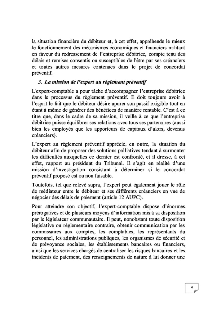 Règlement Préventif Ohada