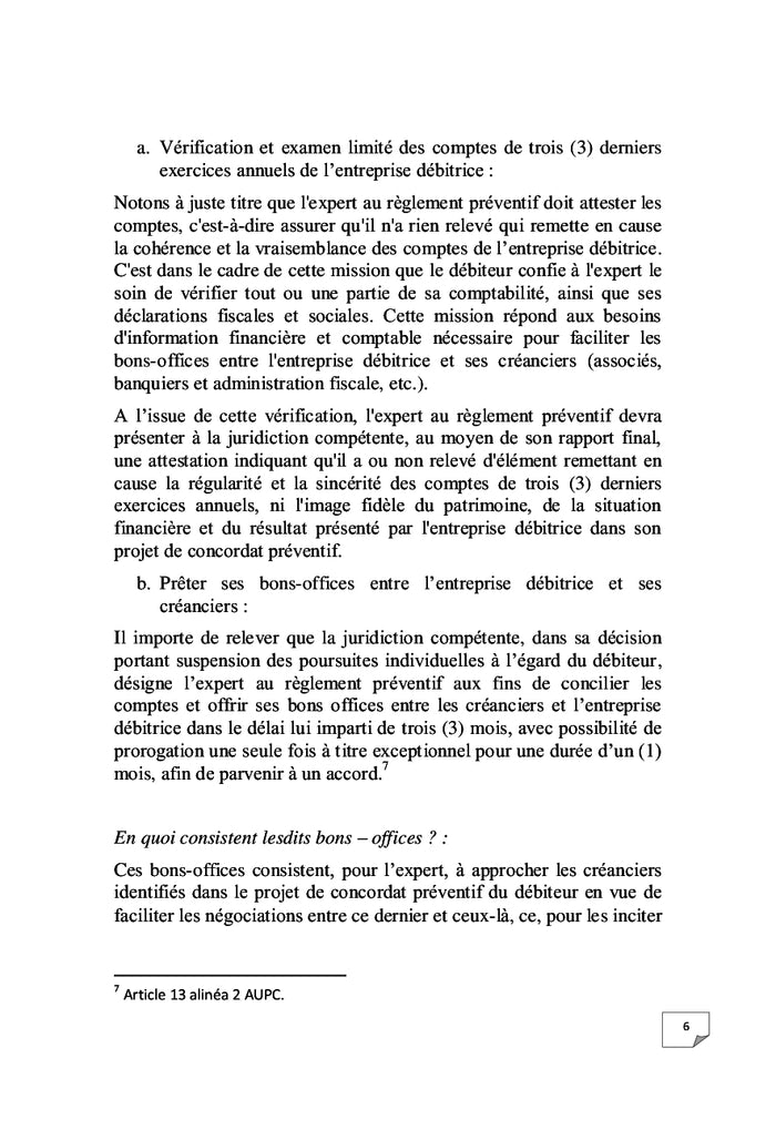 Règlement Préventif Ohada