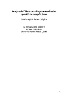 Analyse de l'électrocardiogramme chez les sportifs de compétitions