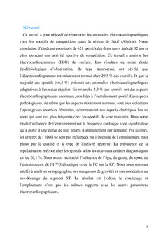 Analyse de l'électrocardiogramme chez les sportifs de compétitions