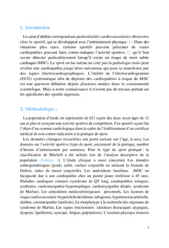 Analyse de l'électrocardiogramme chez les sportifs de compétitions