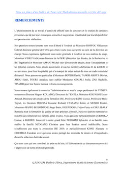 Mise en place d'un indice de pauvreté multidimensionnelle en Cote d'Ivoire