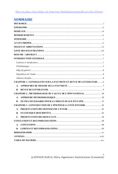 Mise en place d'un indice de pauvreté multidimensionnelle en Cote d'Ivoire