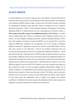 Mise en place d'un indice de pauvreté multidimensionnelle en Cote d'Ivoire