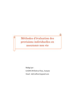 Méthodes d'évaluation des provisions individuelles en assurance non vie