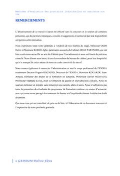 Méthodes d'évaluation des provisions individuelles en assurance non vie