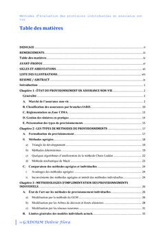 Méthodes d'évaluation des provisions individuelles en assurance non vie