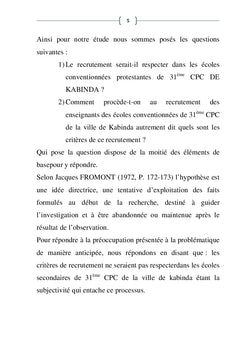 Problématique de recrutement des enseignants des écoles conventionnées