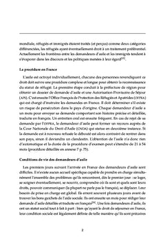 Comparaison de l'état de santé d'un groupe de demandeurs d'asile