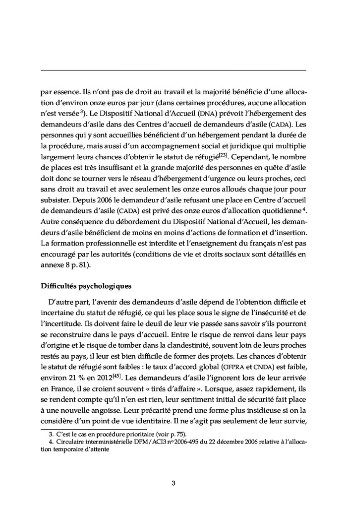 Comparaison de l'état de santé d'un groupe de demandeurs d'asile