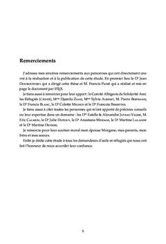 Comparaison de l'état de santé d'un groupe de demandeurs d'asile
