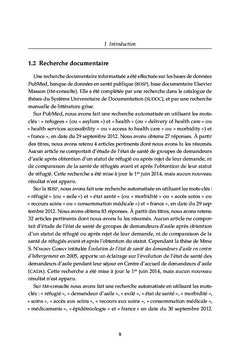Comparaison de l'état de santé d'un groupe de demandeurs d'asile