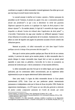 Le délai raisonnable dans le procès à la Cour pénale internationale