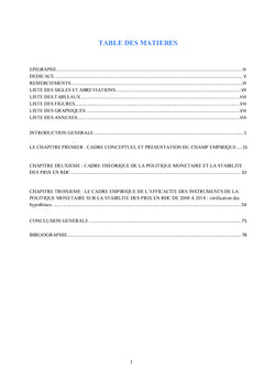 Analyse de l'efficacité des instruments de la politique monétaire