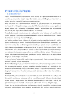 Analyse de l'efficacité des instruments de la politique monétaire