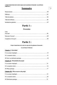 Projet d'achat direct de la noix de cajou