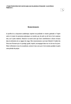 Projet d'achat direct de la noix de cajou