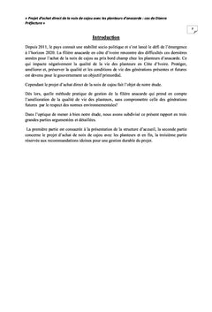 Projet d'achat direct de la noix de cajou