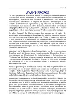 PHILOSOPHIE DE DEVELOPPEMENT INFORMATIQUE