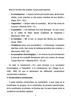 Usages du coordonnant "ET"