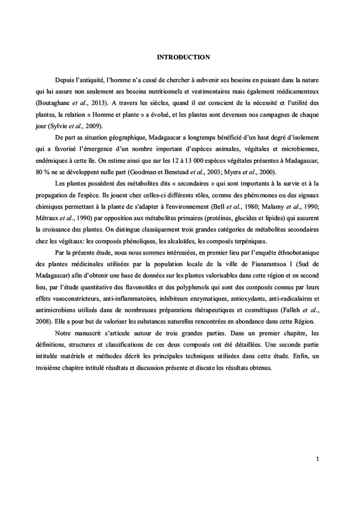 Plantes medicinales de Fianarantsoa I