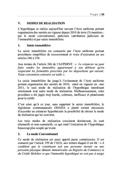 Les difficultés de réalisations de l'hypothèque