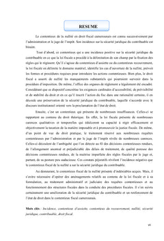 Contentieux fiscal et sécurité juridique du contribuable