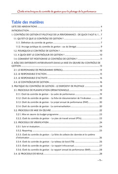 Outils et techniques du contrôle de gestion