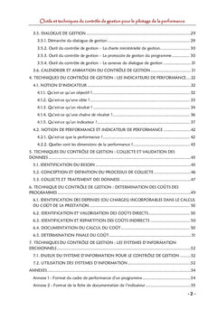 Outils et techniques du contrôle de gestion