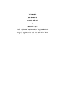 Questions de langues nationales dans le contexte malien