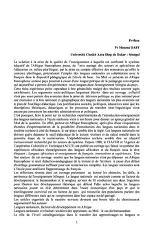 Questions de langues nationales dans le contexte malien
