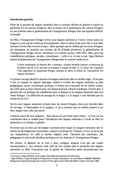 Questions de langues nationales dans le contexte malien