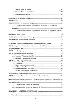 Contrôle de la qualité des aliments de complément