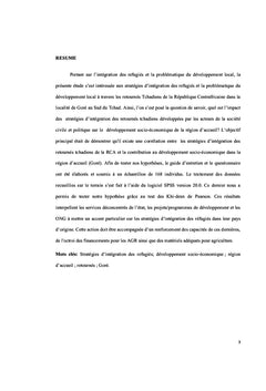 L'intégration des réfugiés et la problématique du développement local