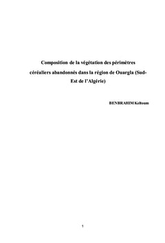 Composition de la végétation des périmètres céréaliers abandonnés