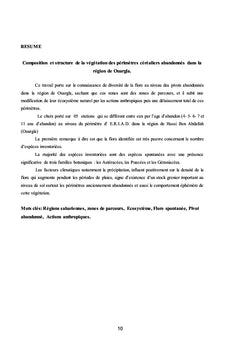 Composition de la végétation des périmètres céréaliers abandonnés