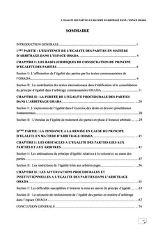 L'égalité des parties en matière d'arbitrage dans l'espace OHADA