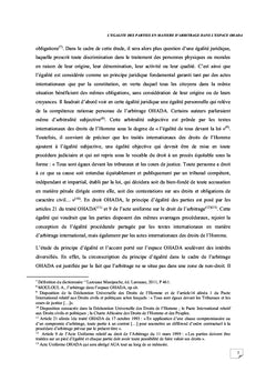 L'égalité des parties en matière d'arbitrage dans l'espace OHADA