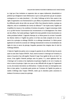 L'égalité des parties en matière d'arbitrage dans l'espace OHADA