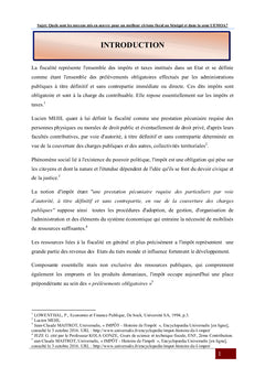 Le civisme fiscal au Sénégal