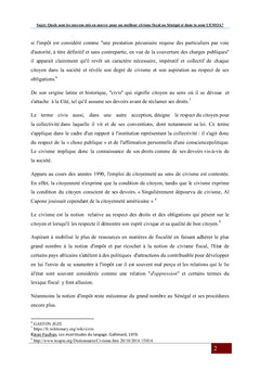 Le civisme fiscal au Sénégal
