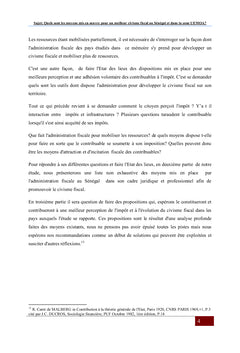 Le civisme fiscal au Sénégal