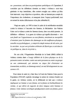 Vécu Différentiel de la Violence de Genre