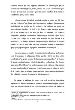 Vécu Différentiel de la Violence de Genre