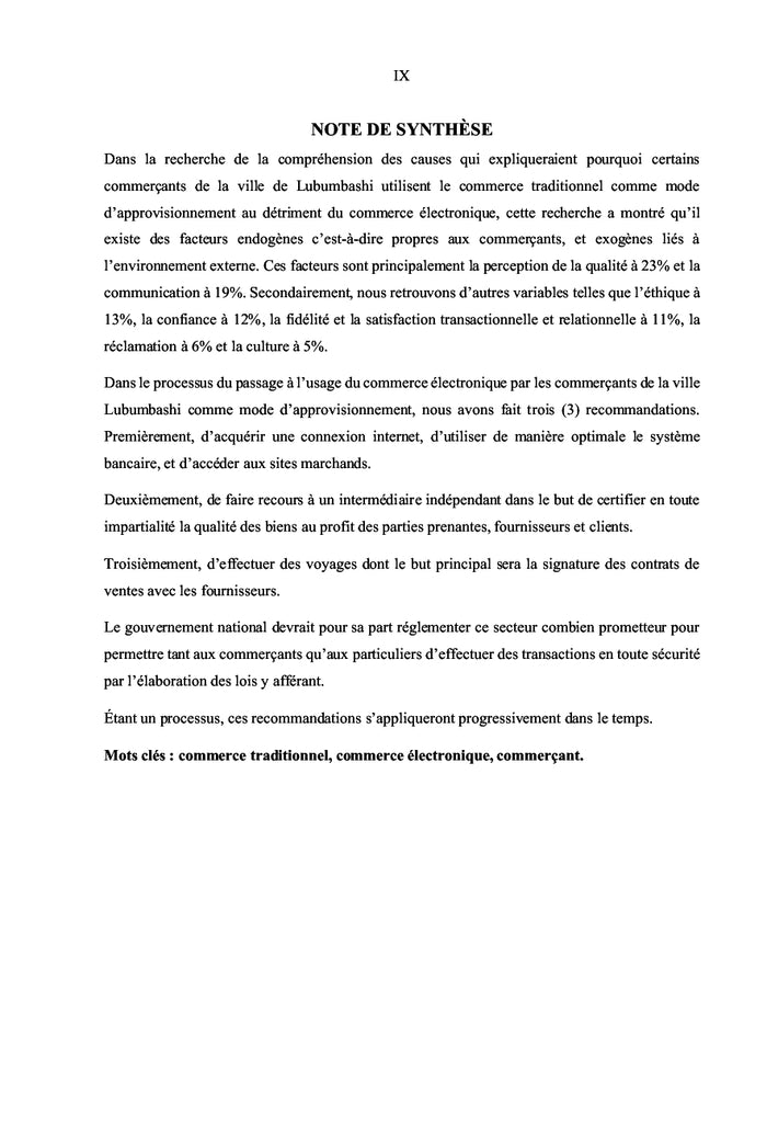 Du Commerce Traditionnel au Commerce Electronique