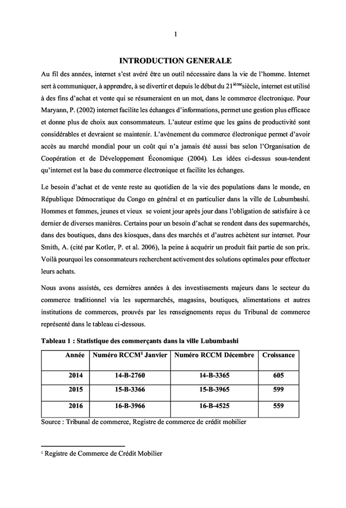 Du Commerce Traditionnel au Commerce Electronique