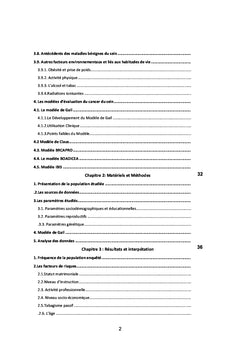 Application du modèle de GAIL chez les femmes de Tlemcen (2017-2018)