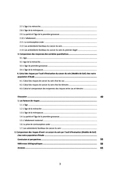 Application du modèle de GAIL chez les femmes de Tlemcen (2017-2018)