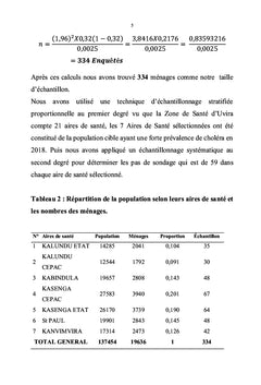 Facteurs associés à la survenue de l'épidémie du choléra dans la zone de santé d'Uvira