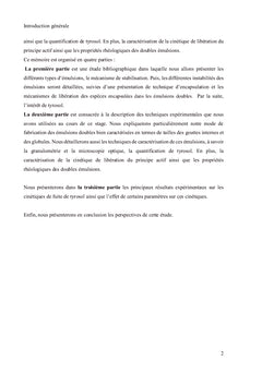 Encapsulation du tyrosol dans une émulsion double